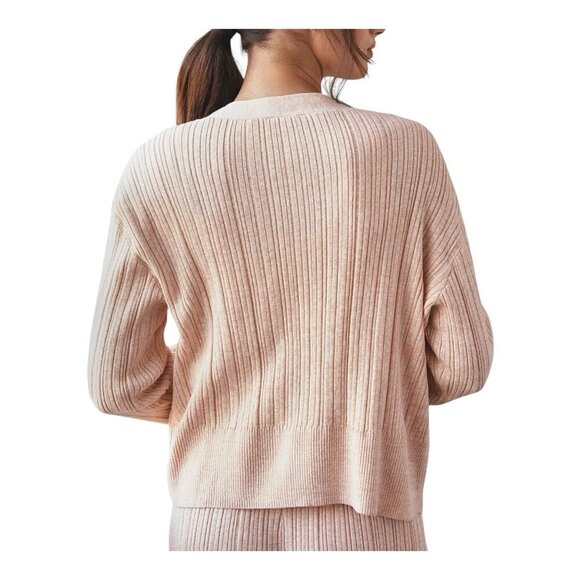 Eberjey Women’s Infinite Sweater Rib Cardigan Size Large Peach Lounge Comfort - Picture 2 of 10